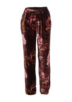 F.R.S For Restless Sleepers floral velvet trousers - Red