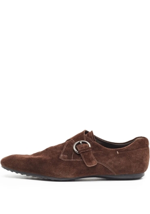 Tod's Vintage buckle-fastening suede loafers - Brown