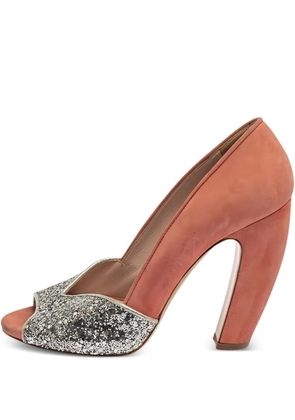 Miu Miu Pre-Owned 105mm glitter-detailing pumps - Pink