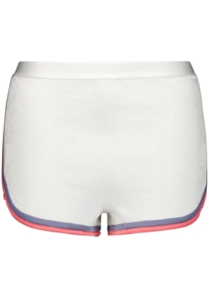 FENDI contrast-trim knit shorts - White