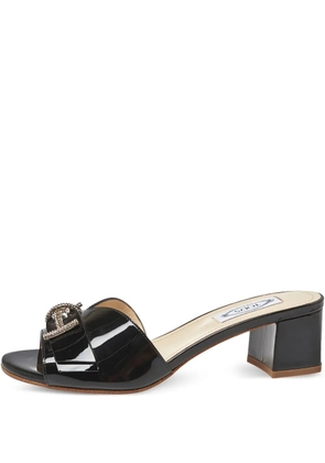 Tod's Vintage 45mm buckle-embellished open-toe mules - Black