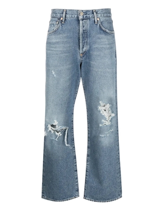 Citizens of Humanity distressed-effect mid-rise cropped jeans - Blue