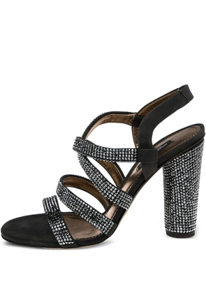 Dolce & Gabbana Pre-Owned 100mm crystal-embellished suede sandals - Black