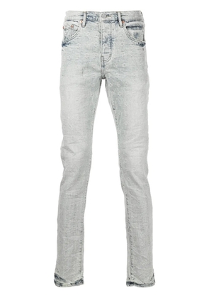 Purple Brand monogram-jacquard slim-fit jeans - Blue