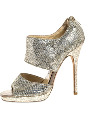 Jimmy Choo Pre-Owned glitter platform sandals - Silver