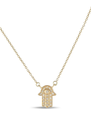 LB Exclusive Hamsa 14K gold diamond necklace