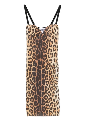 Moschino Pre-Owned 2000s leopard-print mini dress - Brown