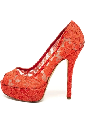 Dolce & Gabbana Pre-Owned 120mm lace platform pumps - Red