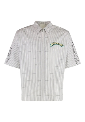 Givenchy flame-print striped shirt - Grey