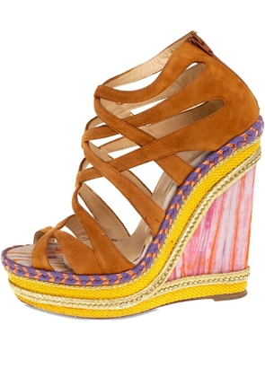 Christian Louboutin Pre-Owned 100mm leather heeled sandals - Brown