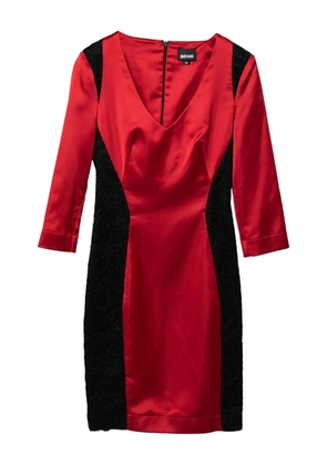 Just Cavalli Vintage satin panelled dress - Red