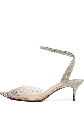 Christian Louboutin Pre-Owned 60mm crystal-embellished pumps - White