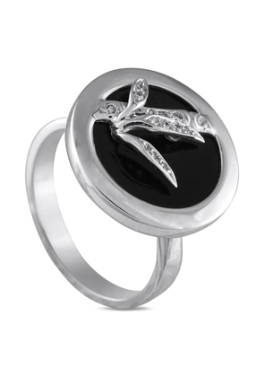 Carrera Y Carrera 18K white gold Bambu diamond and onyx ring - Silver