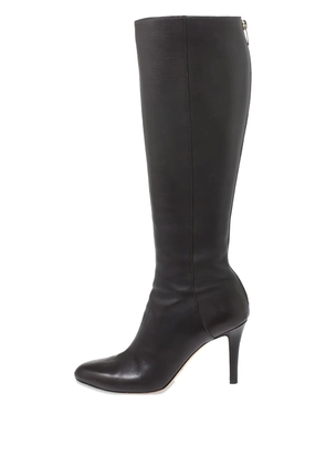 Jimmy Choo Pre-Owned 85mm leather zip-up boots - Brown