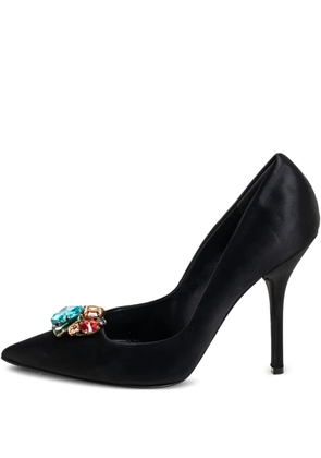 Dolce & Gabbana Pre-Owned 110mm satin Jewel pumps - Black