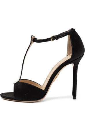 Charlotte Olympia pre-owned 105mm Monochrome Skeleton T-bar heeled sandals - Black