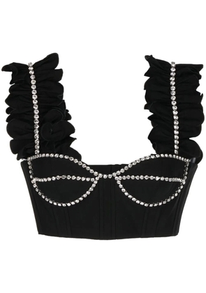 AREA crystal-embellished cropped top - Black