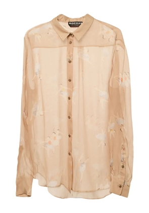 Rochas Vintage 2015 silk floral shirt - Neutrals