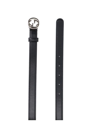 Gucci logo-buckle leather belt - Black