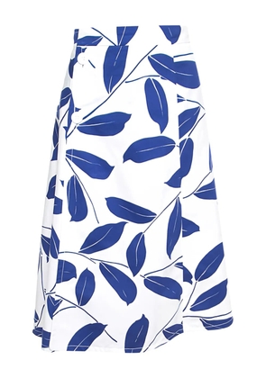Marni Pre-Owned leaf-print wrap midi skirt - White