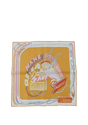 Hermès Pre-Owned 2019-2023 Gavroche Chevaloscope Neon Pointille Silk Scarf scarves - Yellow