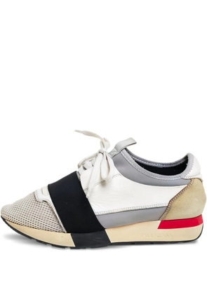 Balenciaga Pre-Owned Race Runner mesh-panelled low-top sneakers - White