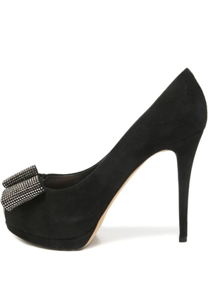 Giuseppe Zanotti Vintage crystal-bow peep-toe pumps - Black
