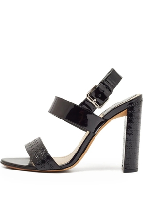 Christian Dior Pre-Owned 100mm Microcannage patent-leather sandals - Black