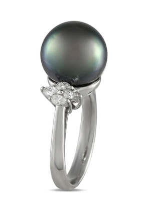 LB Exclusive platinum Tahitian pearl and diamond ring - Silver