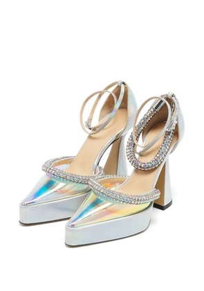MACH & MACH 140mm Kimberly crystal platform pumps - Metallic