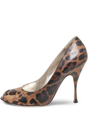 Dolce & Gabbana Pre-Owned 115mm leopard-print pumps - Brown