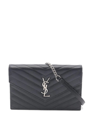 Saint Laurent Pre-Owned 2010s quilted chain wallet - Black