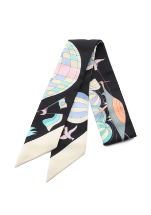 Hermès Pre-Owned 2021 Les Folies do Ciel silk ribbon scarf - Black