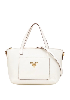 Prada Pre-Owned 2013-2025 Vitello Daino Front Pocket Tote satchel - White