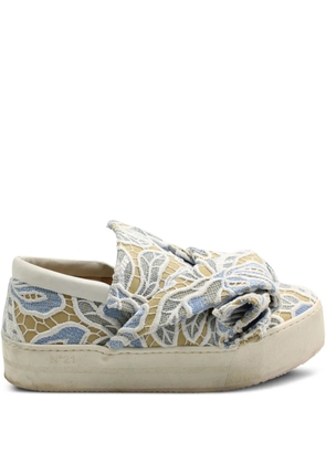 Nº21 knot-detail lace sneakers - Neutrals