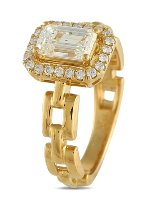 LB Exclusive 18K yellow gold diamond link ring
