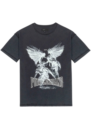 Purple Brand Fight-print cotton T-shirt - Black
