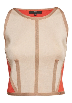 Elisabetta Franchi ribbed-knit crop top - Neutrals