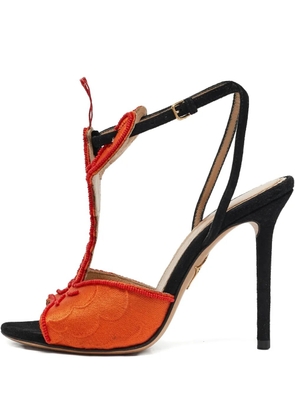 Charlotte Olympia 100mm embroidered-design sandals - Orange