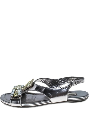 Jimmy Choo Pre-Owned crystal-embellished sandals - Silver
