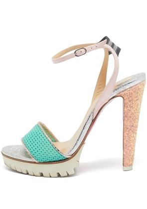 Christian Louboutin Pre-Owned 125mm Loubigirl glittered sandals - Green