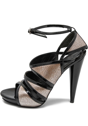 Alexander McQueen Pre-Owned 120mm leather sandals - Black