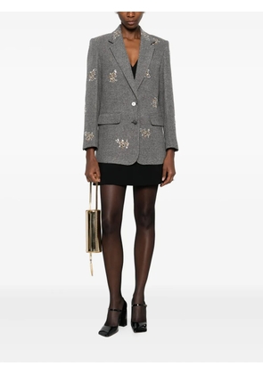 Maje floral-embroidered blazer - Grey