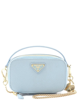 Prada Pre-Owned 2020s Saffiano Triangle mini pouch bag - Blue