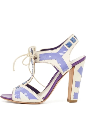 Sergio Rossi Vintage 105mm leather heeled sandals - White