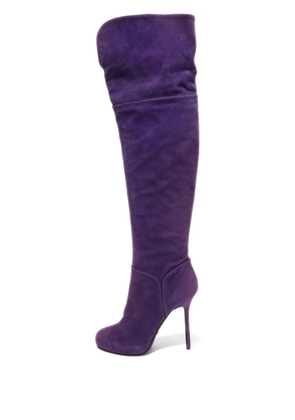 Sergio Rossi Vintage pre-owned 130mm thigh-high suede boots - Purple