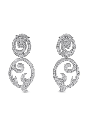 TOUS 18K white gold Swirl diamond earrings - Silver