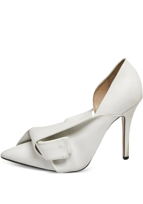 Nº21 110mm knotted leather pumps - White