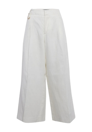 Jacquemus Pre-Owned pleated linen trousers - White