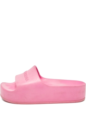 Balenciaga Pre-Owned logo-embossed slides - Pink